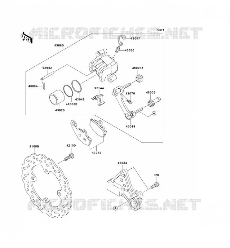 FREIN ARRIERE Kawasaki MOTOS 636 2005 NINJA ZX-6R  ZX636-C1