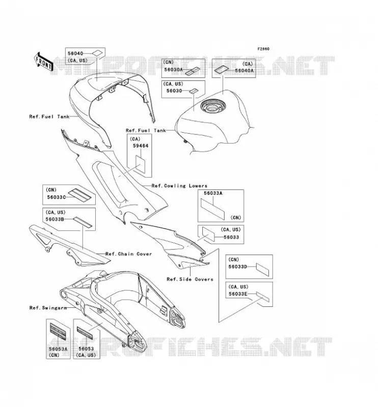 LABEL Kawasaki MOTOS 636 2005 NINJA ZX-6R  ZX636-C1
