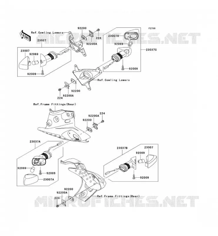 CLIGNOTANTS Kawasaki MOTOS 636 2005 NINJA ZX-6R  ZX636-C1