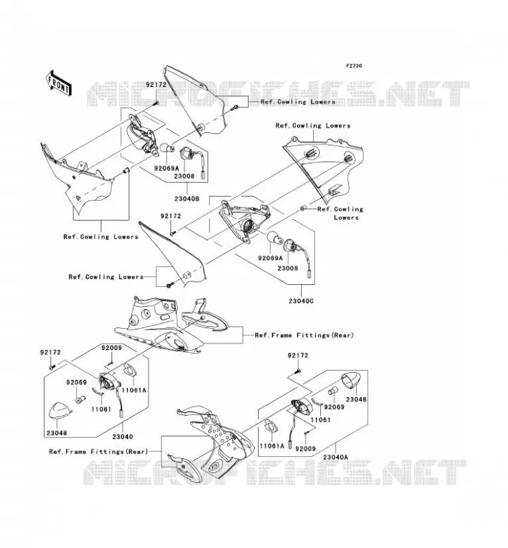 CLIGNOTANTS Kawasaki MOTOS 636 2005 NINJA ZX-6R  ZX636-C1H