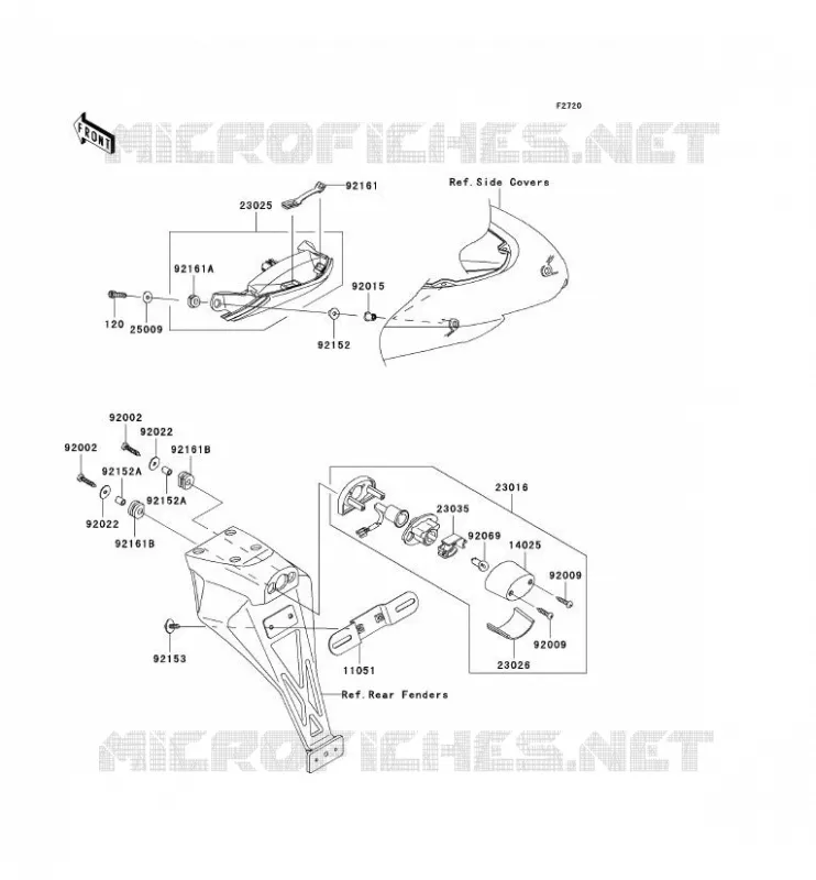 FEUX ARRI&Egrave;RE(S) Kawasaki MOTOS 636 2005 NINJA ZX-6R  ZX636-C1H