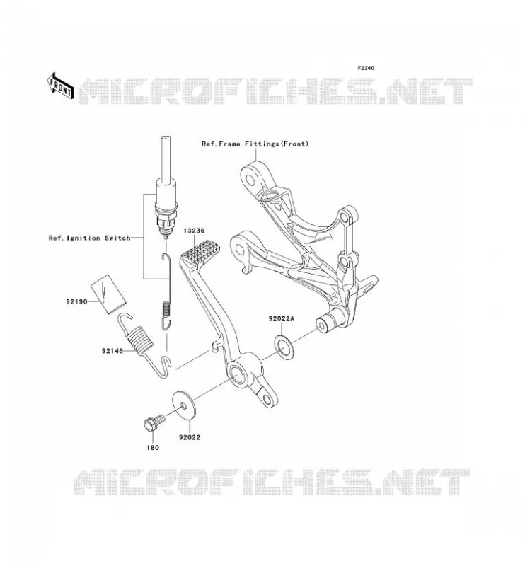 PEDALE DE FREIN Kawasaki MOTOS 636 2005 NINJA ZX-6R  ZX636-C1H