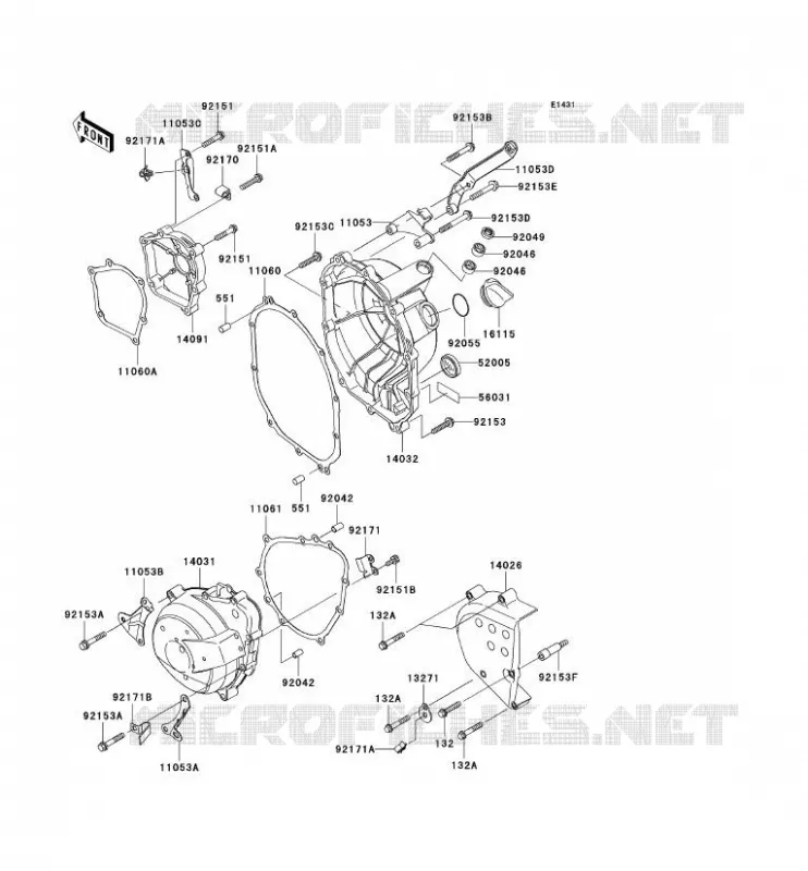 COUVERCLES MOTEUR Kawasaki MOTOS 636 2005 NINJA ZX-6R  ZX636-C1H