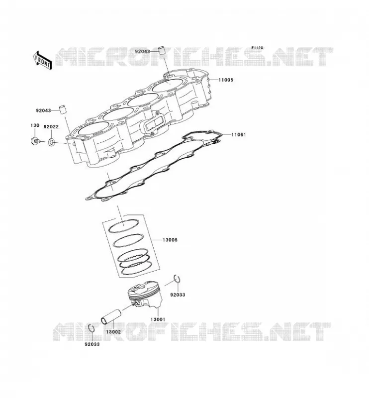 CYLINDRE/PISTON Kawasaki MOTOS 636 2005 NINJA ZX-6R  ZX636-C1H