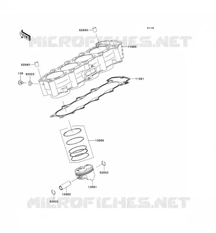 CYLINDRE/PISTON Kawasaki MOTOS 636 2006 NINJA ZX-6R  ZX636C6F