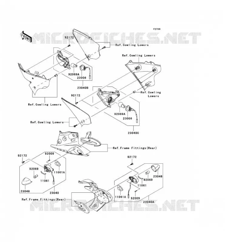 CLIGNOTANTS Kawasaki MOTOS 636 2006 NINJA ZX-6R  ZX636C6F