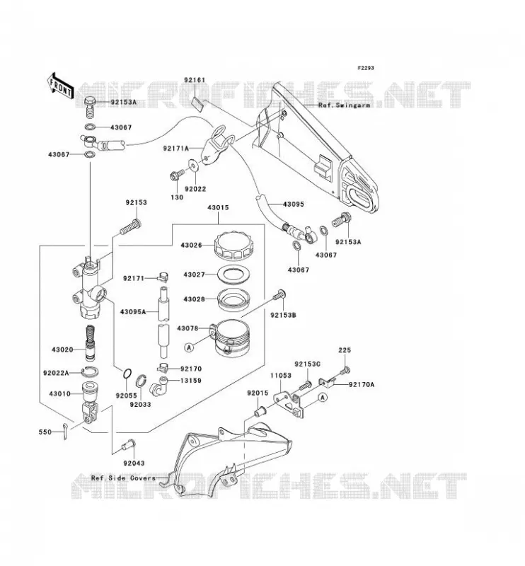MAITRE CYLINDRE ARRI&Egrave;RE Kawasaki MOTOS 636 2006 NINJA ZX-6R  ZX636C6F