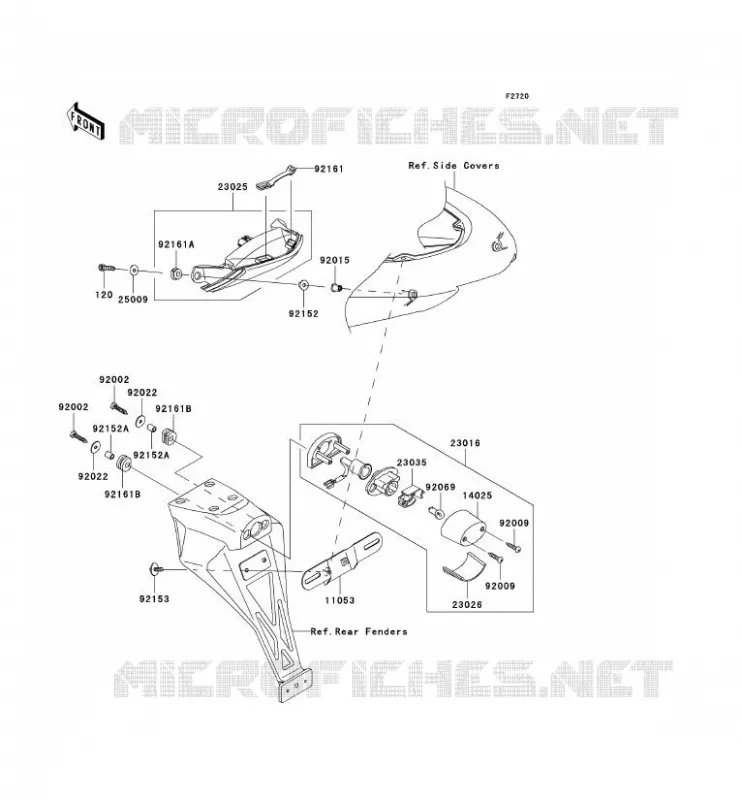 FEUX ARRI&Egrave;RE(S) Kawasaki MOTOS 636 2006 NINJA ZX-6R  ZX636C6F