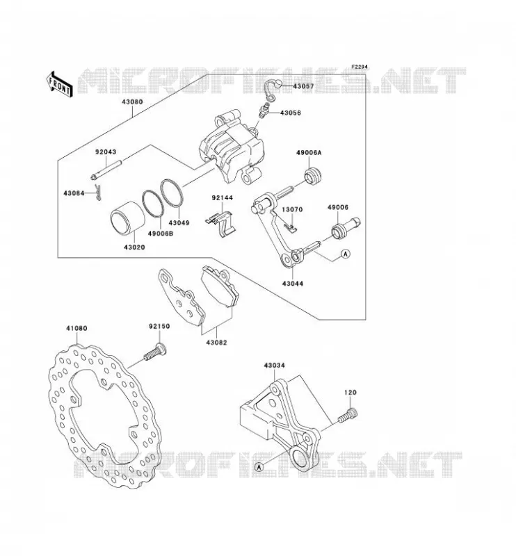 FREIN ARRIERE Kawasaki MOTOS 636 2006 NINJA ZX-6R  ZX636C6F