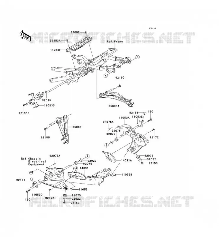 PIECE DE CADRE (COUVERTURE) Kawasaki MOTOS 636 2006 NINJA ZX-6R  ZX636C6F