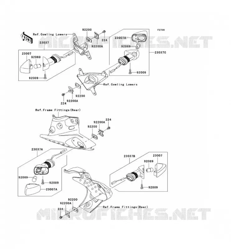 CLIGNOTANTS Kawasaki MOTOS 636 2006 NINJA ZX-6R  ZX636C6F