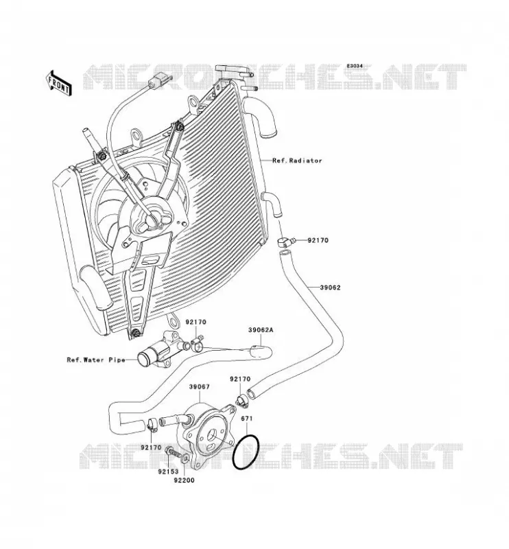 RADIATEUR D'HUILE Kawasaki MOTOS 636 2006 NINJA ZX-6R  ZX636D6F