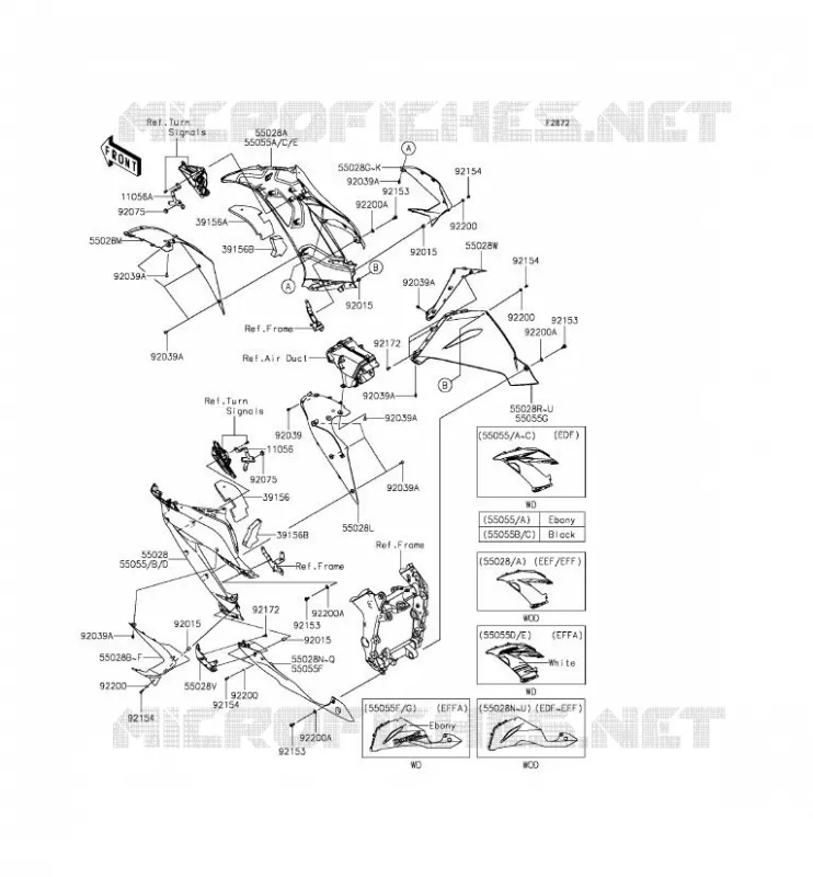 CARENAGE INFERIEUR Kawasaki MOTOS 636 2013 NINJA ZX-6R  ZX636EDF