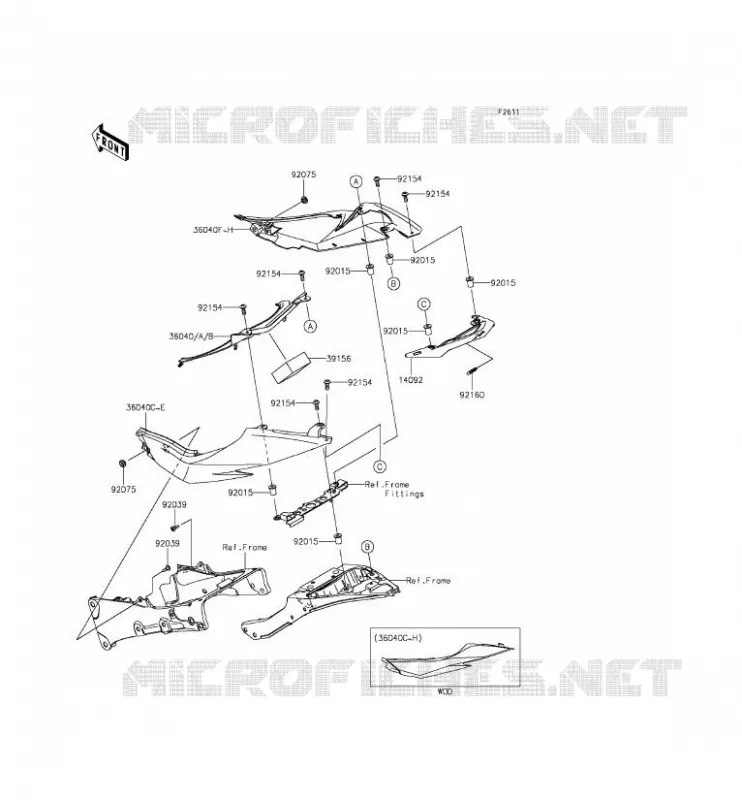 CACHE LAT&Eacute;RAL Kawasaki MOTOS 636 2013 NINJA ZX-6R  ZX636EDF