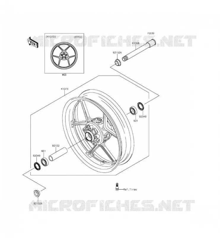 ROUE AVANT Kawasaki MOTOS 636 2013 NINJA ZX-6R  ZX636EDF
