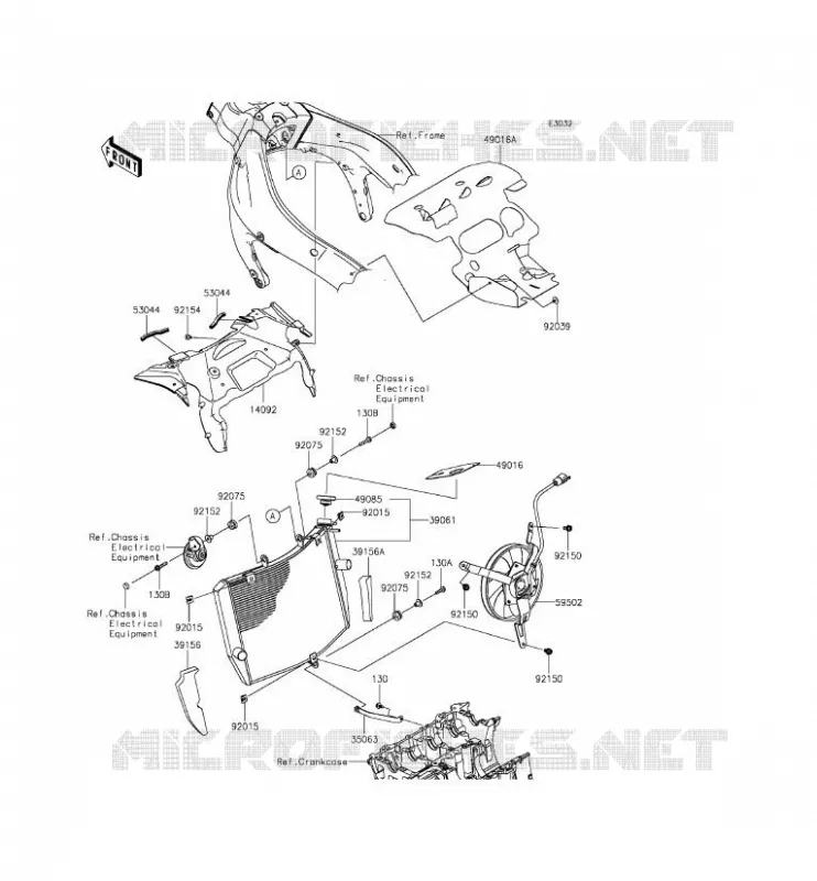 RADIATEUR Kawasaki MOTOS 636 2014 NINJA ZX-6R  ZX636EEF