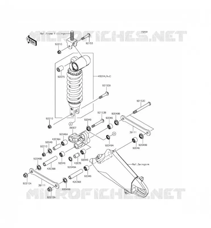 SUSPENSION/AMORTISSEUR Kawasaki MOTOS 636 2014 NINJA ZX-6R  ZX636EEF