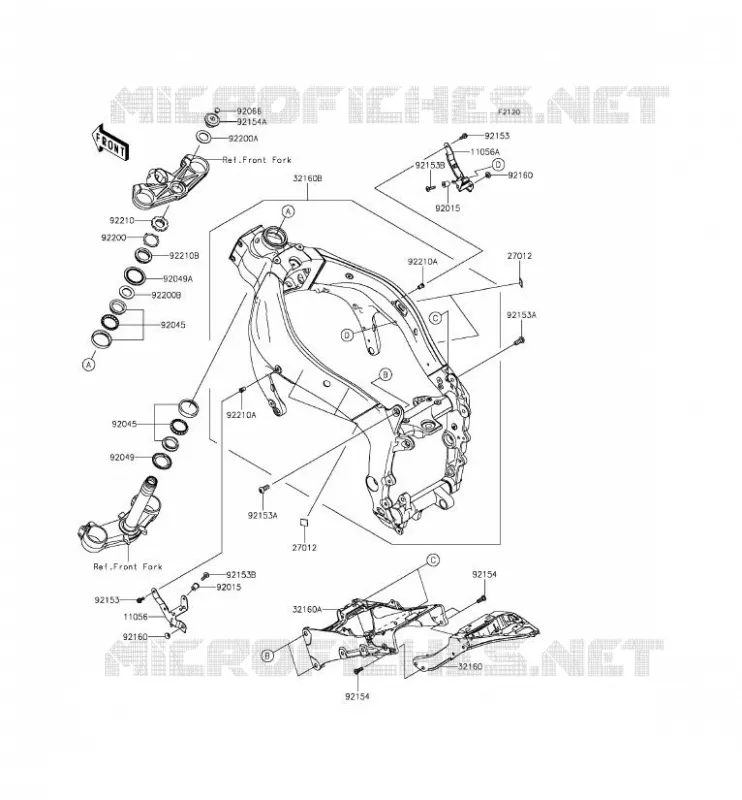 CH&Acirc;SSIS Kawasaki MOTOS 636 2014 NINJA ZX-6R  ZX636EEF
