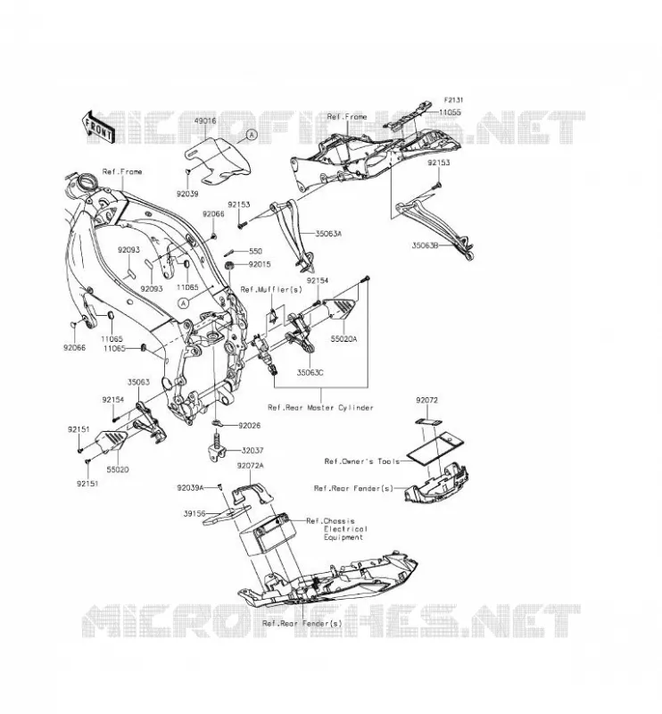 PIECE DE CADRE (COUVERTURE) Kawasaki MOTOS 636 2014 NINJA ZX-6R  ZX636EEF