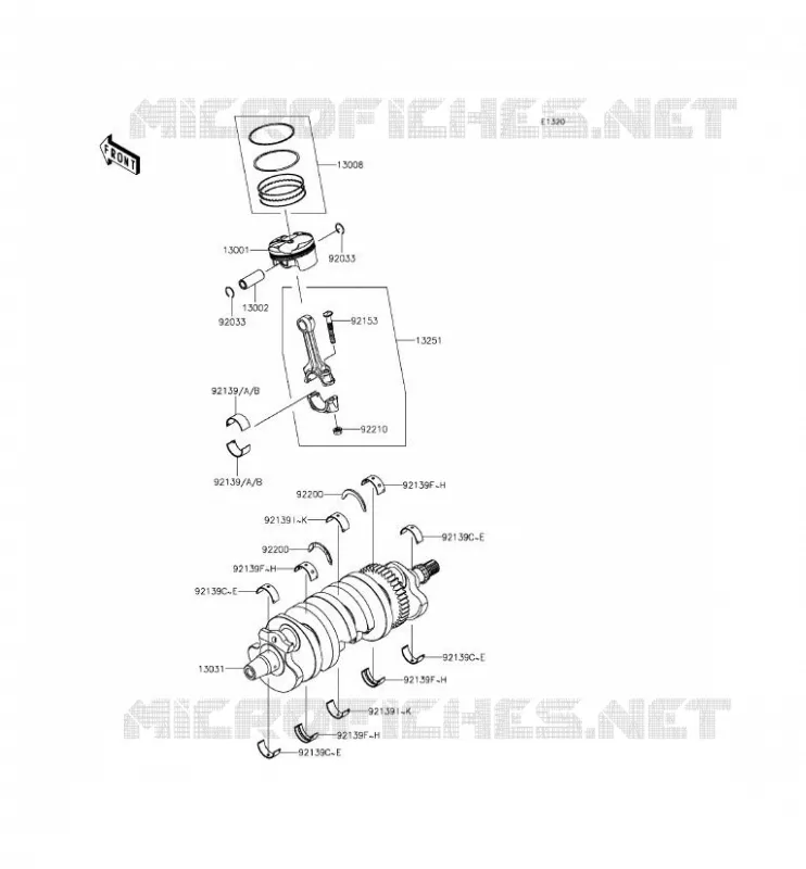 VILEBREQUIN/PISTON Kawasaki MOTOS 636 2014 NINJA ZX-6R  ZX636EEF