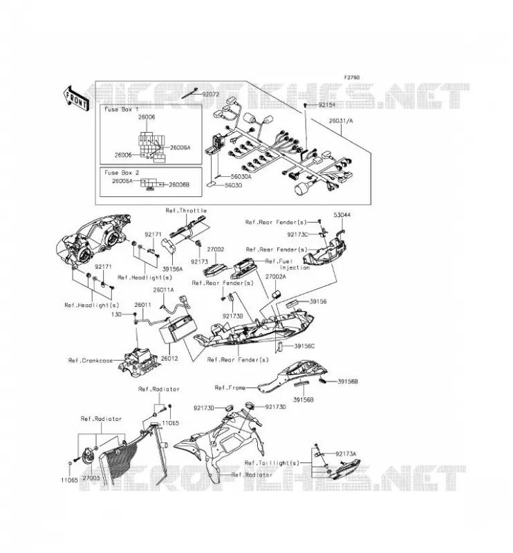 CHASSIS EQUIPMENT ELECTRIQUE Kawasaki MOTOS 636 2014 NINJA ZX-6R  ZX636EEF