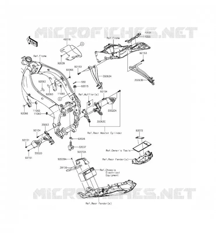 PIECE DE CADRE (COUVERTURE) Kawasaki MOTOS 636 2014 NINJA ZX-6R  ZX636EEF