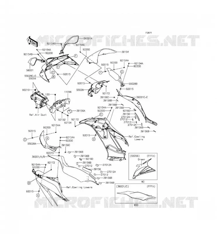 CARENAGE Kawasaki MOTOS 636 2013 NINJA ZX-6R ABS  ZX636FDF