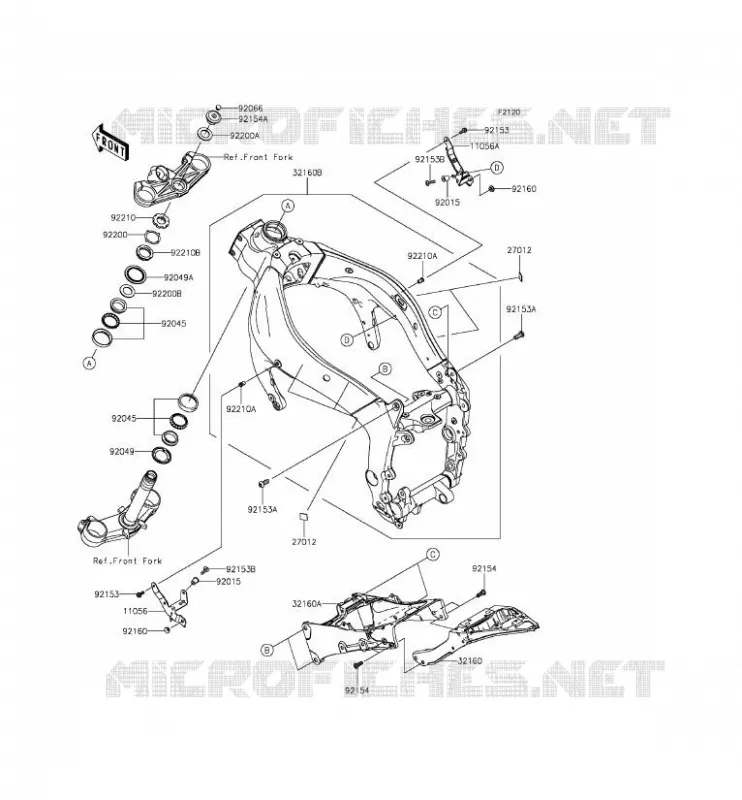 CH&Acirc;SSIS Kawasaki MOTOS 636 2013 NINJA ZX-6R ABS  ZX636FDF