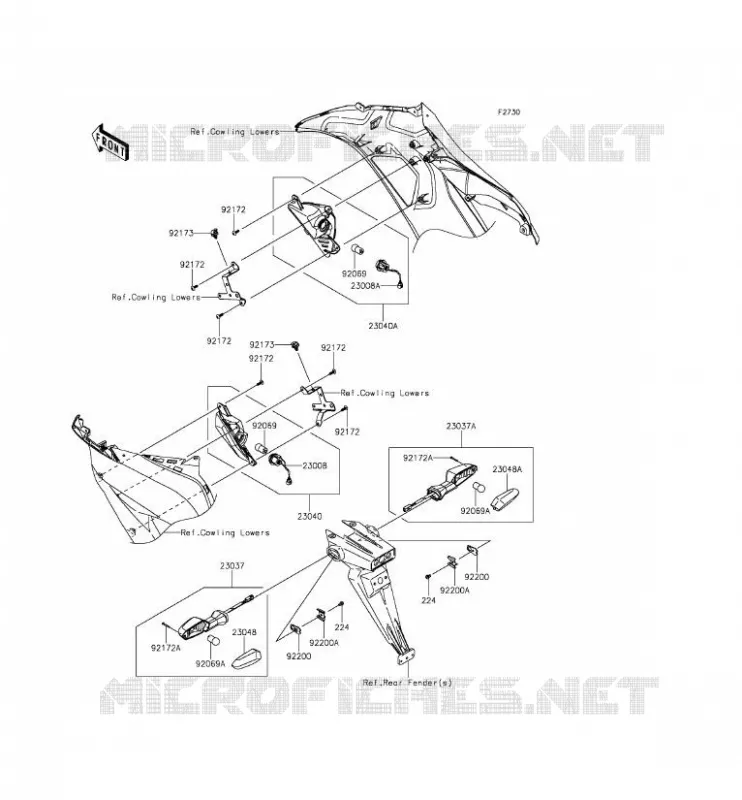 CLIGNOTANTS Kawasaki MOTOS 636 2013 NINJA ZX-6R ABS  ZX636FDF
