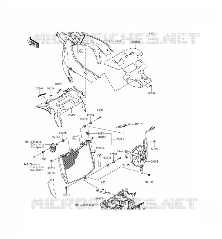 RADIATEUR Kawasaki MOTOS 636 2013 NINJA ZX-6R ABS  ZX636FDF