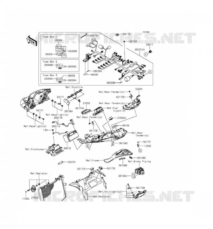 CHASSIS EQUIPMENT ELECTRIQUE Kawasaki MOTOS 636 2013 NINJA ZX-6R ABS  ZX636FDF