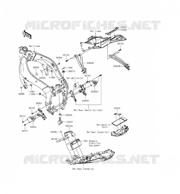 PIECE DE CADRE (COUVERTURE) Kawasaki MOTOS 636 2013 NINJA ZX-6R ABS  ZX636FDF