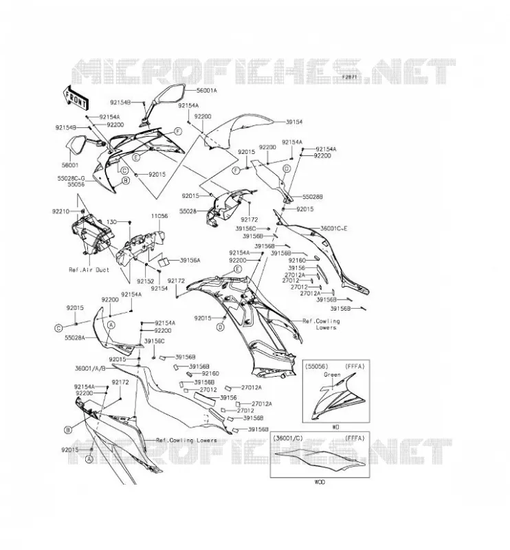 CARENAGE Kawasaki MOTOS 636 2014 NINJA ZX-6R ABS  ZX636FEF