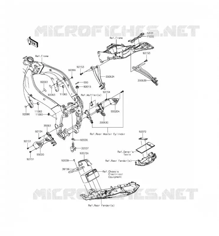 PIECE DE CADRE (COUVERTURE) Kawasaki MOTOS 636 2014 NINJA ZX-6R ABS  ZX636FEF