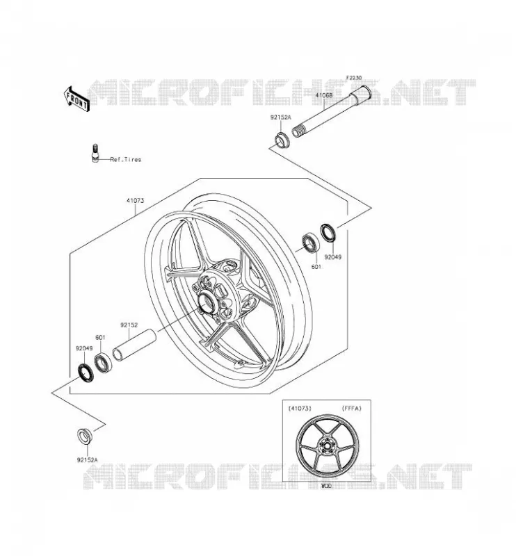 ROUE AVANT Kawasaki MOTOS 636 2014 NINJA ZX-6R ABS  ZX636FEF