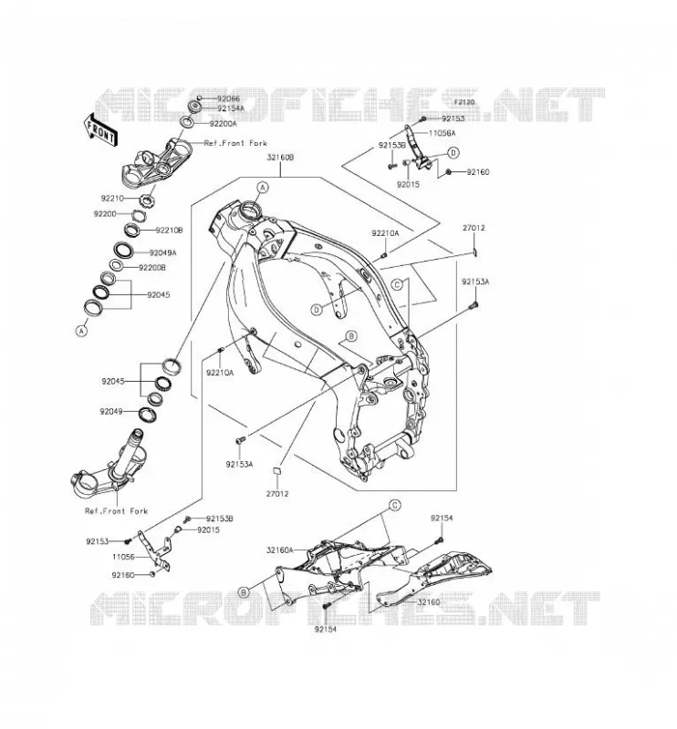 CH&Acirc;SSIS Kawasaki MOTOS 636 2014 NINJA ZX-6R ABS  ZX636FEF