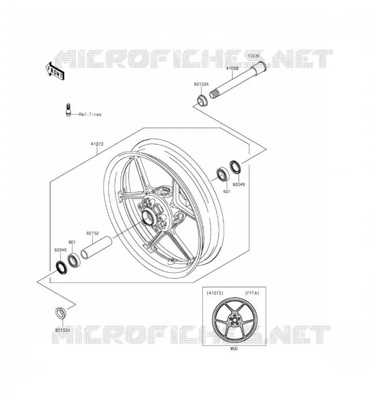 ROUE AVANT Kawasaki MOTOS 636 2014 NINJA ZX-6R ABS  ZX636FEF