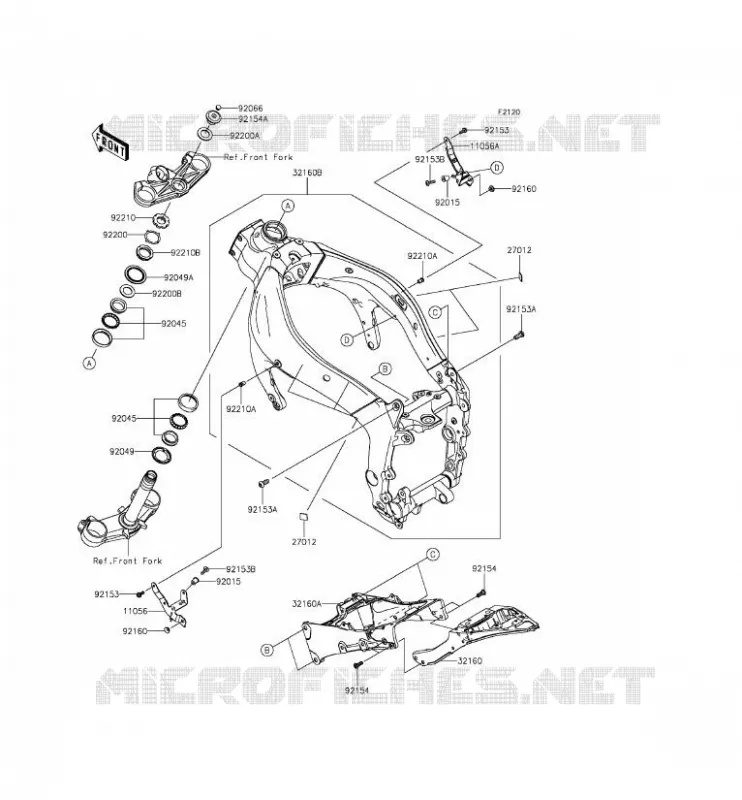 CH&Acirc;SSIS Kawasaki MOTOS 636 2015 NINJA ZX-6R ABS  ZX636FFF