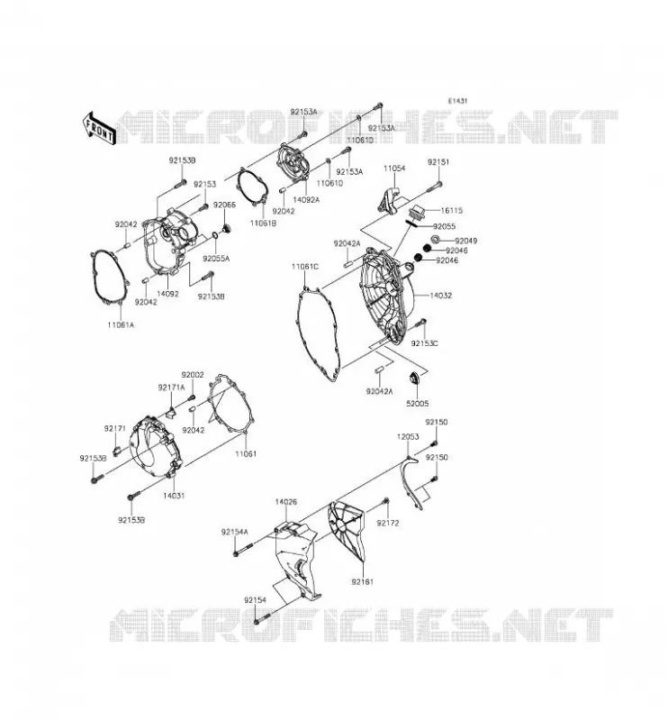 COUVERCLES MOTEUR Kawasaki MOTOS 636 2015 NINJA ZX-6R ABS  ZX636FFF