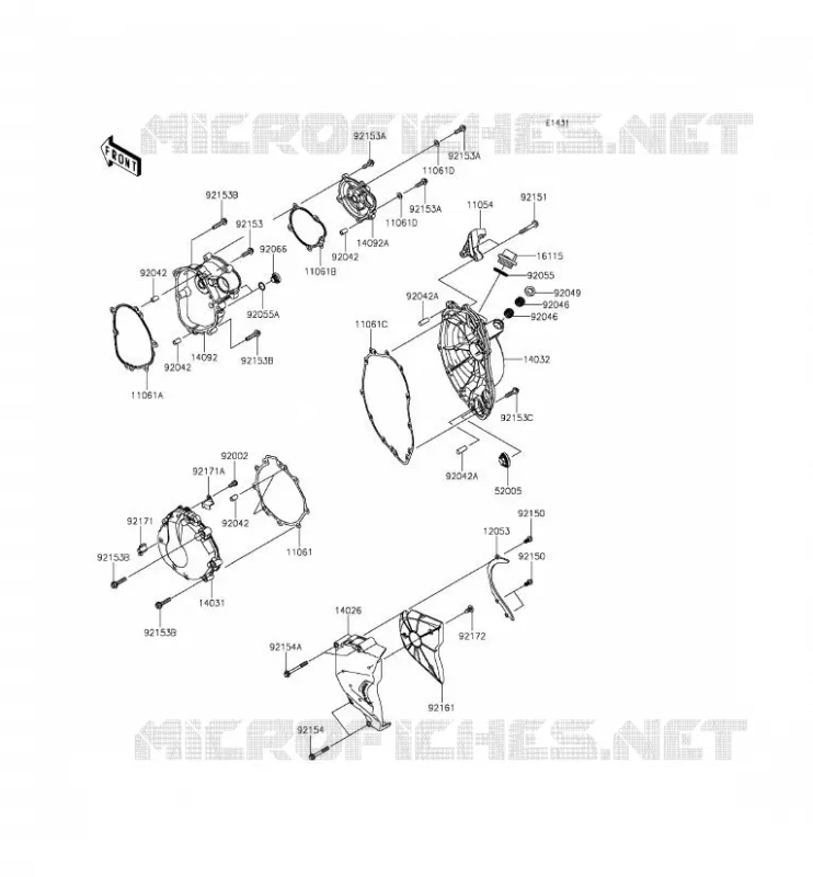 COUVERCLES MOTEUR Kawasaki MOTOS 636 2015 NINJA ZX-6R ABS  ZX636FFFA