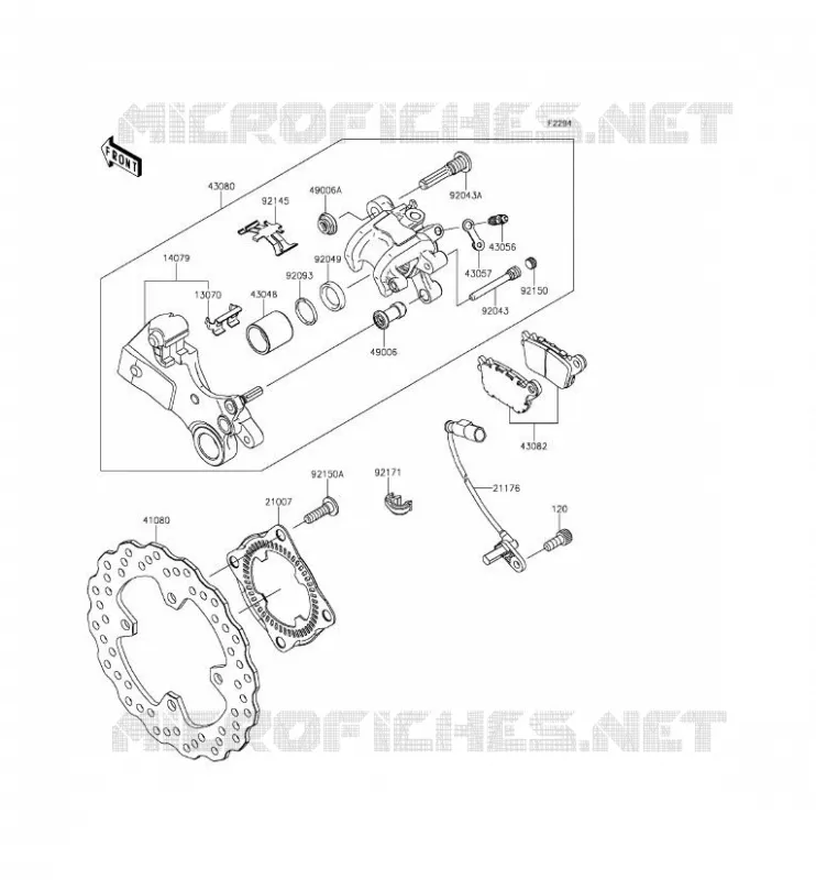FREIN ARRIERE Kawasaki MOTOS 636 2015 NINJA ZX-6R ABS  ZX636FFFA