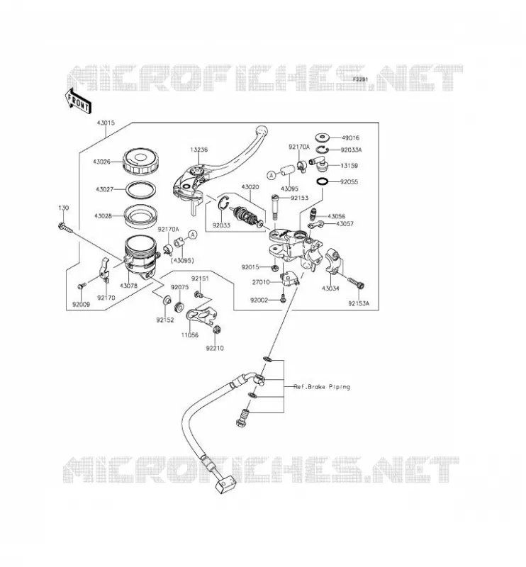 MAITRE CYLINDRE AV Kawasaki MOTOS 636 2015 NINJA ZX-6R ABS  ZX636FFFA