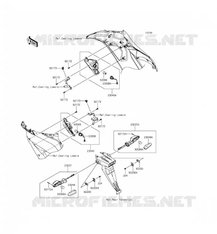 CLIGNOTANTS Kawasaki MOTOS 636 2015 NINJA ZX-6R ABS  ZX636FFFA