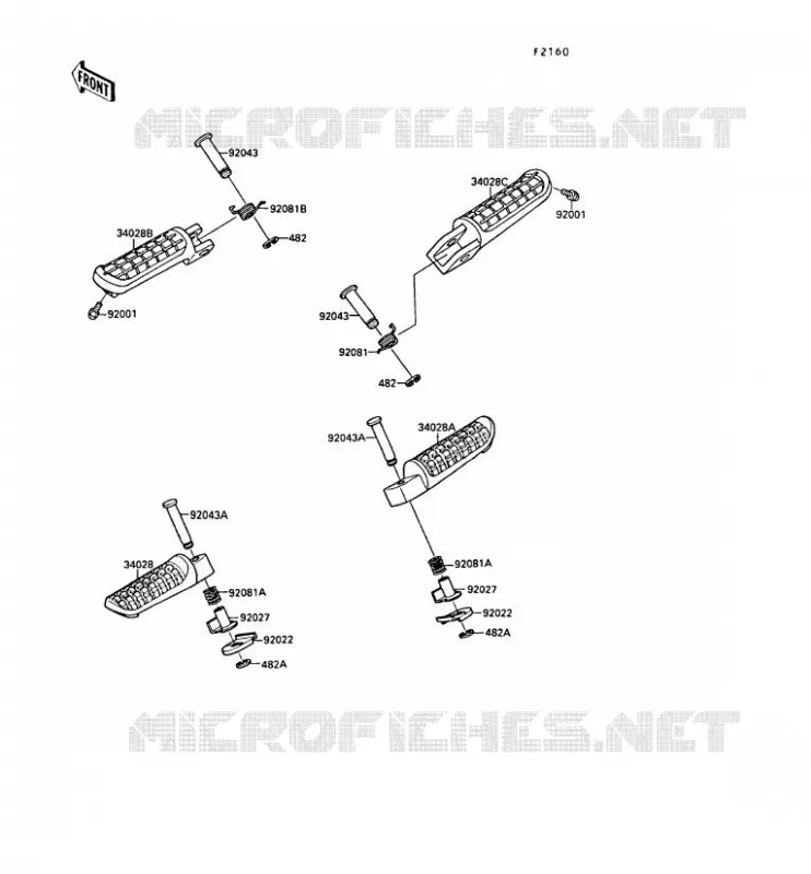 REPOSE PIED Kawasaki MOTOS 750 1989 GPX750R  ZX750-F3