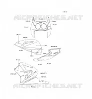 STICKER(GREEN/WHITE/RED) pour Kawasaki ZXR750R