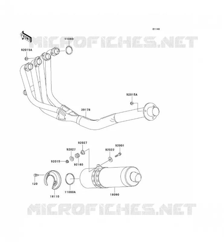 &Eacute;CHAPPEMENT Kawasaki MOTOS 750 1998 NINJA ZX-7R  ZX750-P3