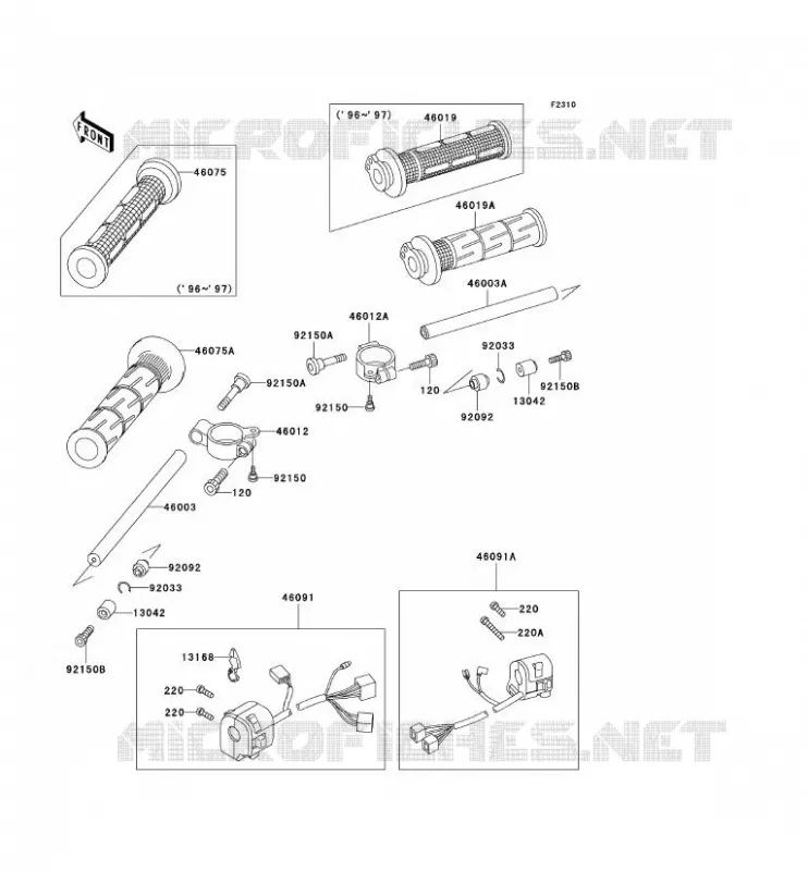 GUIDON Kawasaki MOTOS 750 1998 NINJA ZX-7R  ZX750-P3