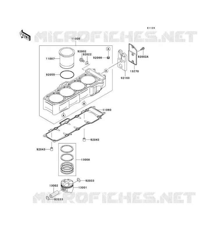 CYLINDRE/PISTON Kawasaki MOTOS 750 2000 NINJA ZX-7R  ZX750-P5
