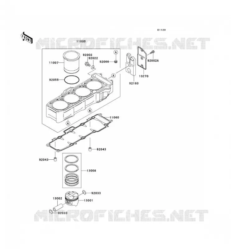 CYLINDRE/PISTON Kawasaki MOTOS 750 2000 NINJA ZX-7R  ZX750-P5
