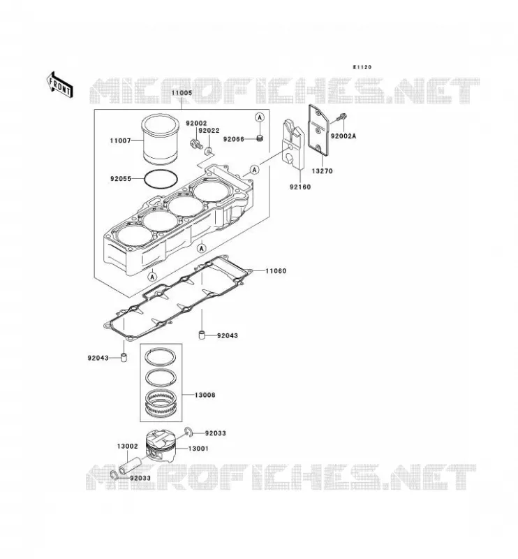 CYLINDRE/PISTON Kawasaki MOTOS 750 2000 NINJA ZX-7R  ZX750-P5